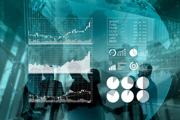 This image showcases professionals analyzing financial data and charts in a modern office setting, reflecting collaboration and strategic planning. Impute