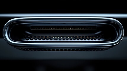 Smartphone under car air vent, close-up shot 