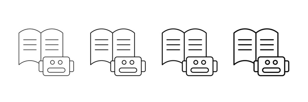 Education Icons Vector Set In Different Stroke Line Style