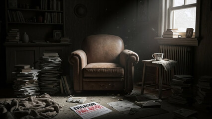 Obraz premium Eviction notice in emotional living space