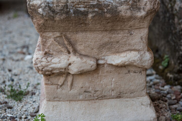 Greek elements of architectural decorations of buildings, columns, pommel and patterns