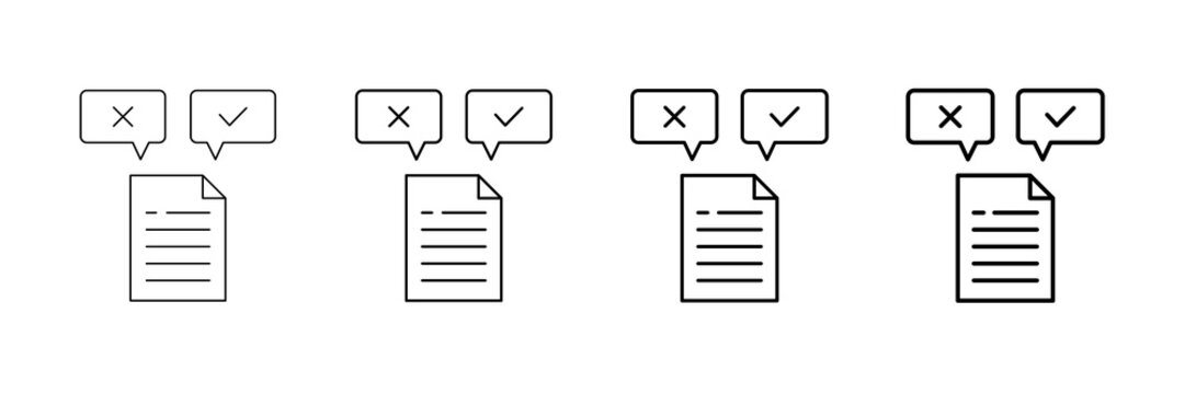 Hypothesis Testing Icons Vector Set In Different Stroke Line Style