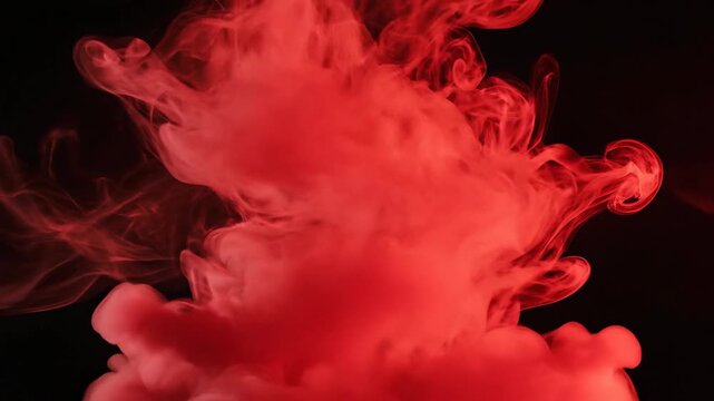 Abstract red smoke cloud on black background for design projects