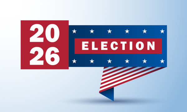 Vote. Every voice matters. Vector banner template for US election. Election day. Usa debate voting 2026 . Election voting poster. Vote 2026 in USA, banner design