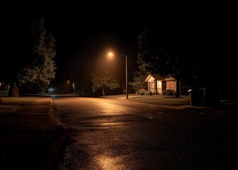 Landschaft, nachts, Lichter, unheimlich, Wallpaper