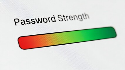 Obraz premium Evaluating a Strong Password's Strength on a Digital Screen Display for Enhanced Account Security