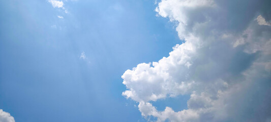 The sky has white clouds