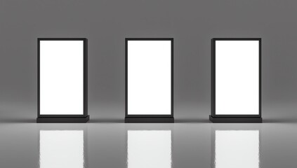 3d render Realistic light box template. Mock