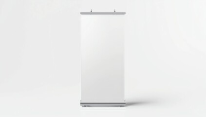 Blank roll up banner. Template mockup. 3D rendering 