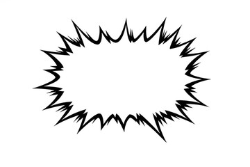 Comic speech bubble or burst frame illustration featuring a jagged explosion outline, a pop art graphic element, with transparent background