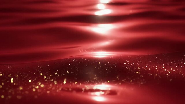 Abstract red background with dynamic light and particles