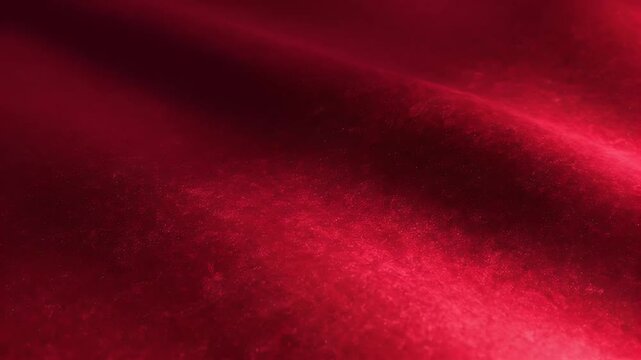 Abstract red fabric texture with soft shadows and light reflections