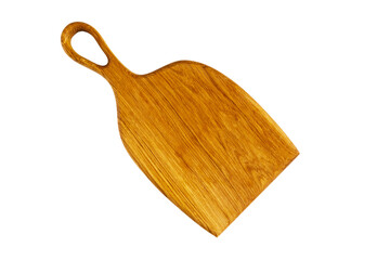 Wooden cutting board on white background