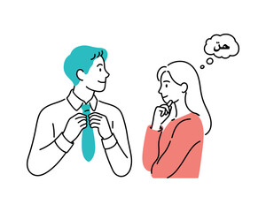 A man and woman engage in a thoughtful conversation with a creative idea