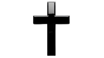 Happy easter isolated on transparent background with shiny cross symbol