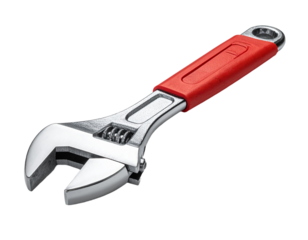 Adjustable wrench tool icon isolated on transparent background