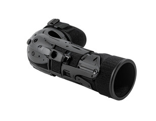 Fototapeta premium Black plastic connector component isolated on transparent background