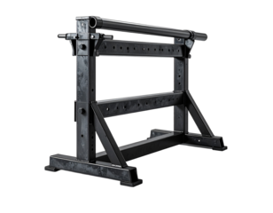 Black wooden sawhorse isolated on transparent background