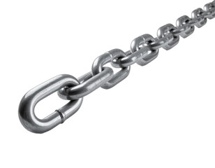 Obraz premium Detailed shiny metal chain isolated on transparent background