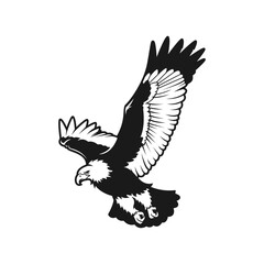 eagle in flight pose silhouette logo