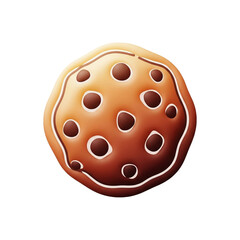 Fototapeta premium Delicious chocolate chip cookie illustration with gradient color, soft texture, and whimsical style, perfect for sweet treats