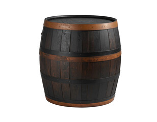 Obraz premium Isolated barrel illustration with metallic bands traditional shape and transparent background
