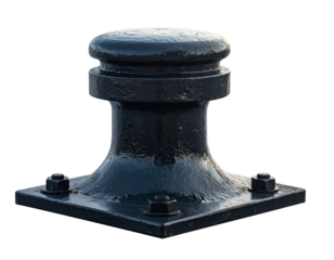 Isolated black camera mount on a transparent background