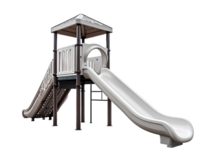 Playground slide structure illustration with transparent background for design elements
