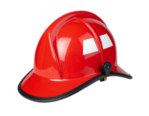 Red hard hat isolated transparent background safety concept construction protection