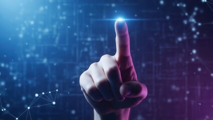 Index finger pointing isolated concept for technology guidance