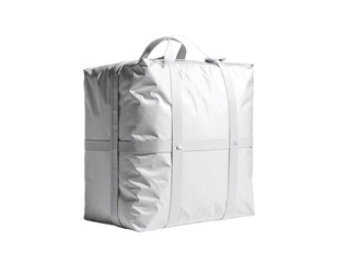 White paper shopping bag isolated on transparent background studio shot