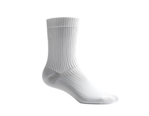White sock isolated against a transparent background casual textile footwear