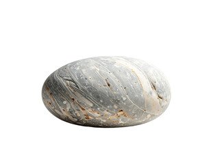 White stone object isolated on transparent background with subtle shadow and textures