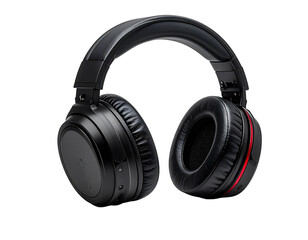 Wireless over ear headphones isolated on transparent background for technology or audio concepts