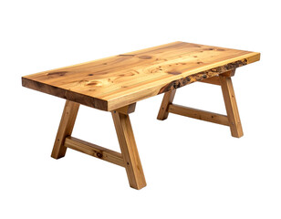 Wooden table isolated on transparent background