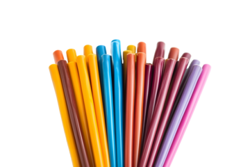 Cut insulated colorful wires isolated on white background