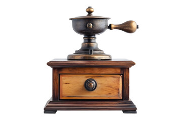 Manual vintage coffee grinder isolated