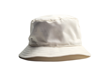 cream bucket hat isolated on white background