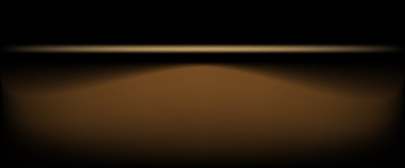 Dark gold gradient background studio with two lights shiny abstract pattern, modern and luxury empty room interior for premium product display lighting. eps 10