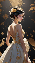 ウエディングドレスの女　AI生成素材