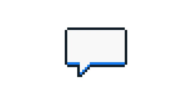 8-bit pixel art blue speech bubble. looped animation 4k 30fps - Powered by Adobe