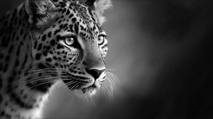Close-up portrait of a leopard with intense gaze