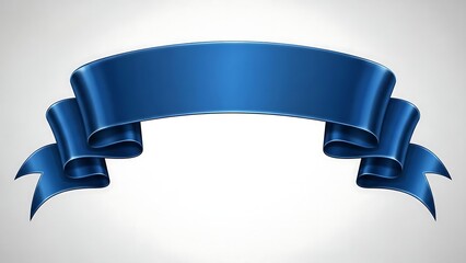 Blue ribbon banner template design element.