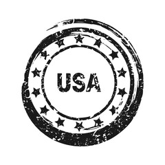 Post stamp, label or badge. Grunge imprint and postmark with text. Brown vintage circle postcard watermark. Used envelope design element. Vector illustration