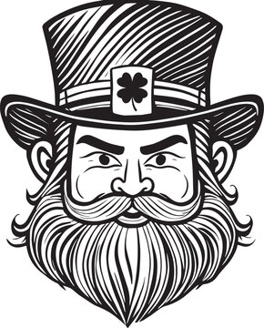 St. Patrick's Day Leprechaun Face Illustration