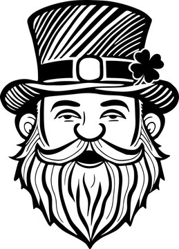 St. Patrick's Day Leprechaun Face Illustration