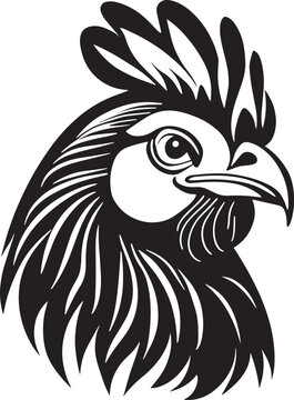 Rooster Head Illustration