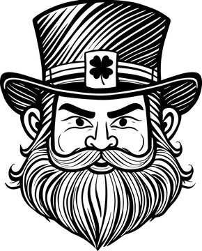 St. Patrick's Day Leprechaun Face Illustration