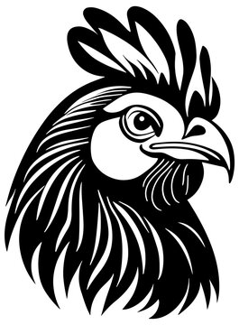 Rooster Head Illustration