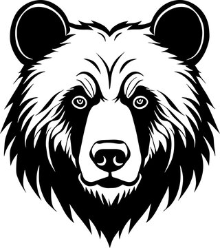 Bear Mascot Face Illustration